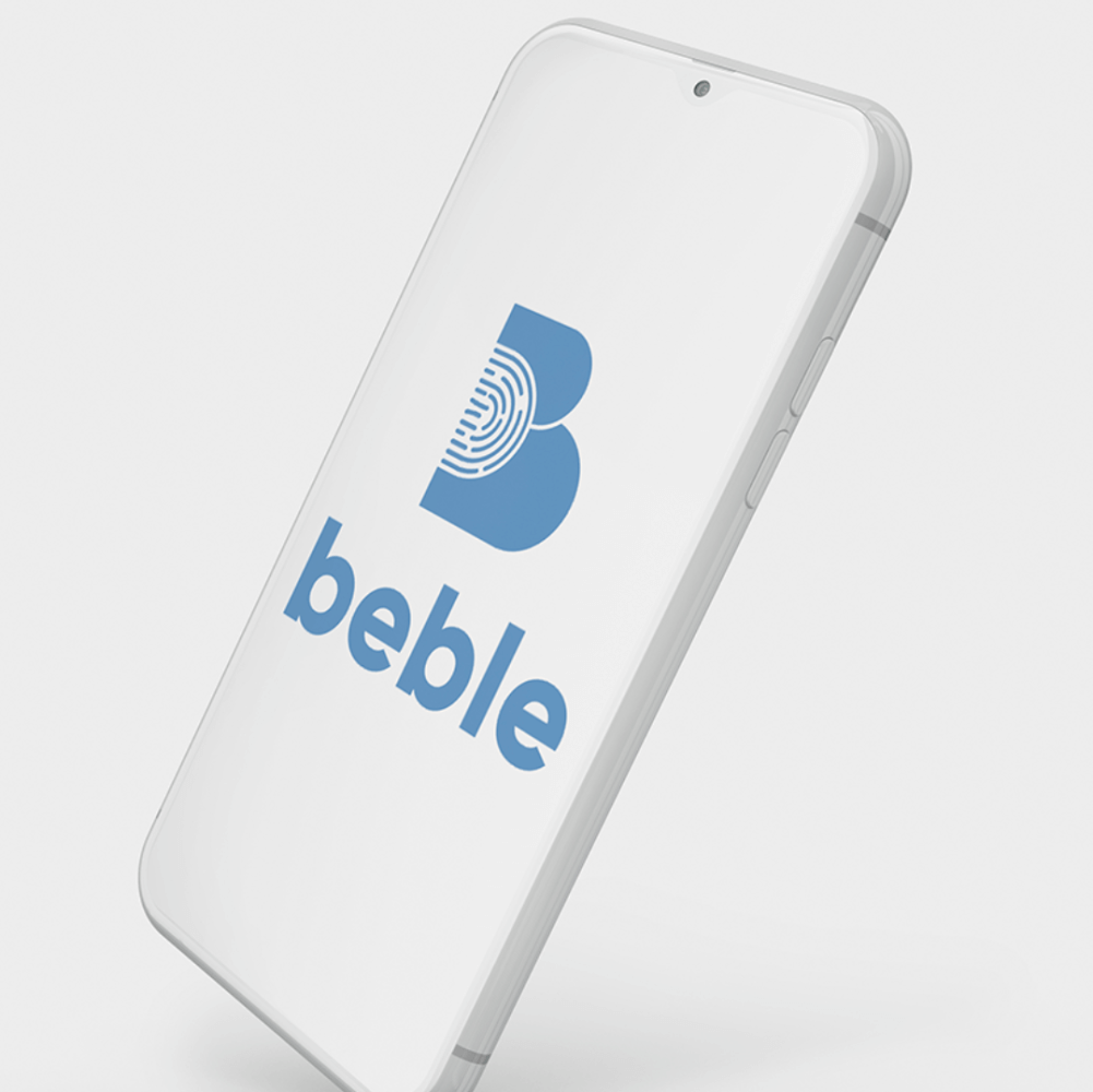 Beble logo on a cellphone